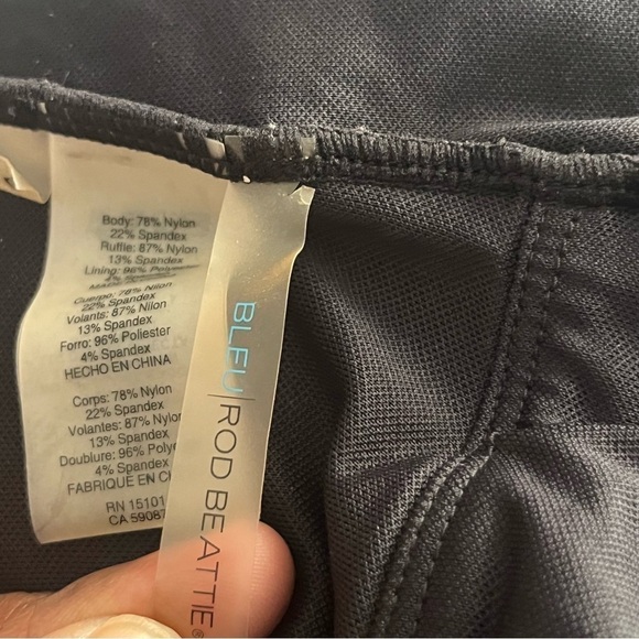 Bleu Rod Beattie Strapless Ruffle Overlay Black Monokini Maillot Swimsuit 14 - Picture 14 of 14